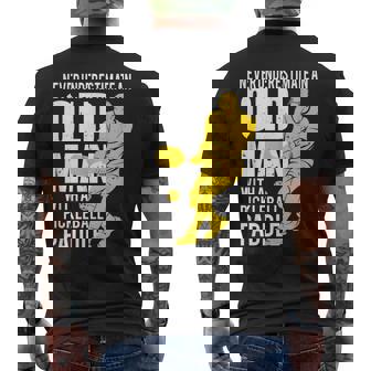 Never Underestimate Old Man With Pickleball Paddle Gift For Mens Old Man Funny Gifts Mens Back Print T-shirt | Mazezy