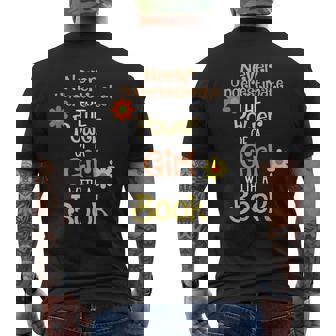 Never Underestimate Power Of A Girl Book Reading Gift Reading Funny Designs Funny Gifts Mens Back Print T-shirt | Mazezy