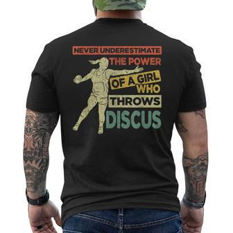 Never Underestimate The Power Of A Girl Who Throws Discus Mens Back Print T-shirt - Seseable