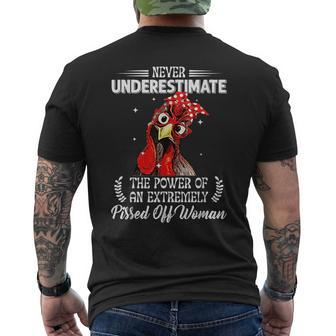 Never Underestimate The Power Of Extremely Pissed Off Woman Mens Back Print T-shirt - Seseable