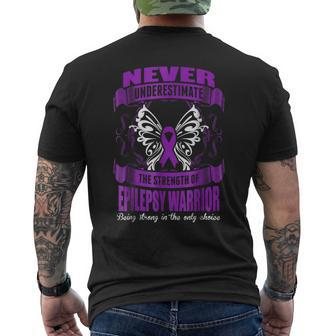 Never Underestimate The Strength Of Epilepsy Warrior Mens Back Print T-shirt - Seseable