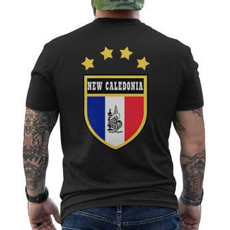 New Caledonia Pocket Coat Of Arms National Pride Flag Mens Back Print T-shirt | Mazezy