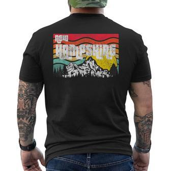 New Hampshire White Mountains Forests Vintage Sunset Retro Men's T-shirt Back Print | Mazezy