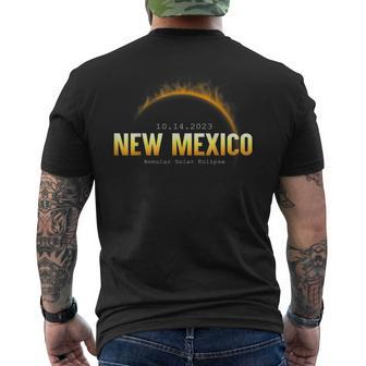 New Mexico Usa State Annular Solar Eclipse 14Th October 2023 Men's T-shirt Back Print - Seseable
