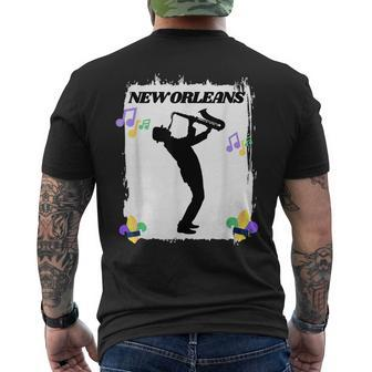 New Orleans Louisiana Skyline Music Jazz Travel Holidays Men's T-shirt Back Print - Thegiftio UK