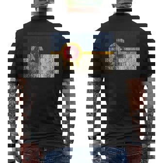 New Tulsa Flag Vintage Style Distressed Men's T-shirt Back Print | Mazezy