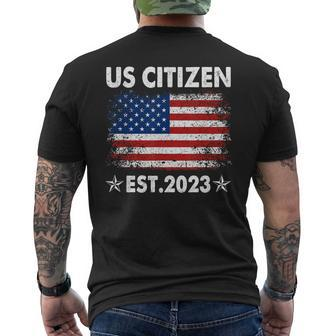 New Us Citizen Est 2023 American Immigrant Citizenship Men's T-shirt Back Print - Monsterry
