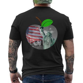 New York City Big Apple Statue Of Liberty Usa Nyc Pride Gift Mens Back Print T-shirt | Mazezy