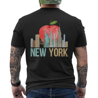 New York City Nyc Iconic Skyline Big Apple Gift Souvenir Mens Back Print T-shirt | Mazezy