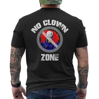 No Clown Zone Scary Clown Mens Back Print T-shirt | Mazezy