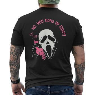 No You Hang Up First Ghost Calling Halloween Horror Men's T-shirt Back Print - Seseable