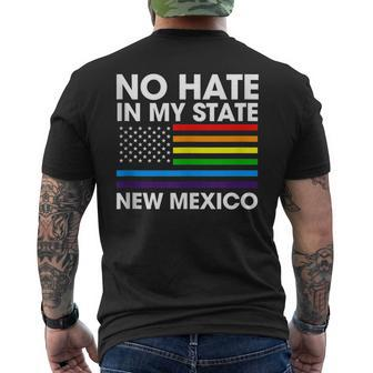 No Hate In My State Lgbt New Mexico Pride Nm Gay Lesbian Mens Back Print T-shirt | Mazezy