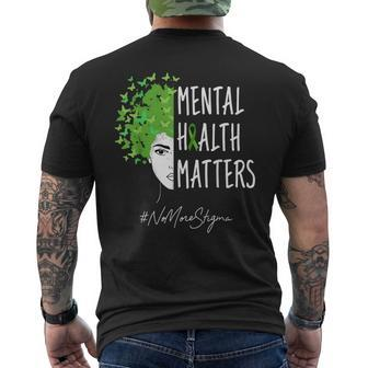 No More Stigma Mental Mental Awareness Month Na Aa Recovery Mens Back Print T-shirt - Thegiftio UK
