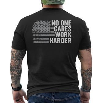 No One Cares Work Harder Gym Fitness Motivational Workout Mens Back Print T-shirt - Monsterry AU