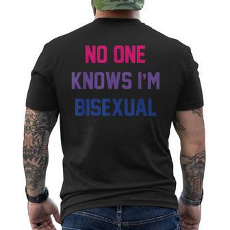 No One Knows Im Bisexual Bi Lgbt Pride Lgbtq Bi Funny Mens Back Print T-shirt | Mazezy DE