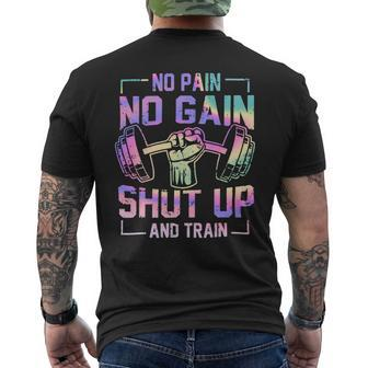 No Pain No Gain Funny Gym Workout Fitness Coach Trainer 1 Mens Back Print T-shirt - Monsterry DE