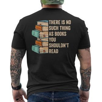 No Thing As Books You Shouldn't Read Banned Books Reader Men's T-shirt Back Print - Monsterry
