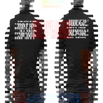Nobody Cares Jump Higher - Funny Long Jumper Mens Back Print T-shirt | Mazezy