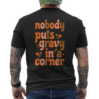 Nobody Puts Gravy In A Corner Men's T-shirt Back Print - Monsterry DE
