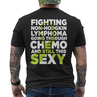 Non-Hodgkin Lymphoma Chemo Sexy Awareness Ribbon Men's T-shirt Back Print | Mazezy