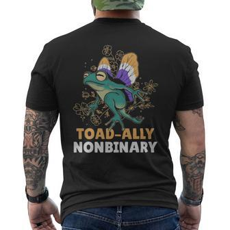 Nonbinary Pride Frog Funny Nonbinary Gift - Nonbinary Pride Frog Funny Nonbinary Gift Mens Back Print T-shirt - Monsterry DE