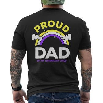 Nonbinary Pride Subtle Proud Non Binary Dad Lgbt Enby Flag For Women Men's Back Print T-shirt | Mazezy
