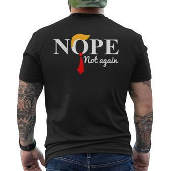 Nope Not Again Funny Trump Mens Back Print T-shirt | Mazezy
