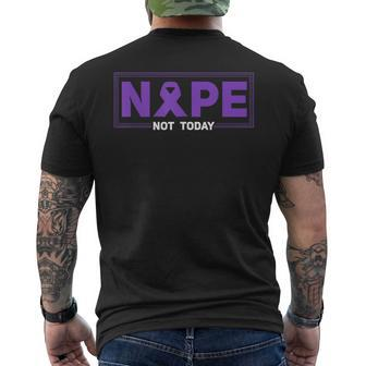Nope Not Today Hodgkins Lymphoma Survivor Purple Ribbon Mens Back Print T-shirt | Mazezy