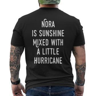Nora Name Gift Nora Sunshine With Hurricane Mens Back Print T-shirt - Seseable