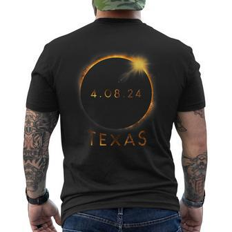 North America Total Solar Eclipse 2024 Texas Usa Mens Back Print T-shirt - Seseable