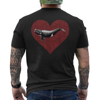North Atlantic Right Whale Valentines Day Love Fingerprint Men's T-shirt Back Print | Mazezy