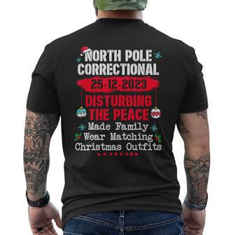 North Pole Correctional Disturbing Peace Wear Matching Men's T-shirt Back Print | Mazezy