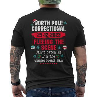 North Pole Correctional Fleeing The Scene Can't Catch Me Men's T-shirt Back Print - Seseable