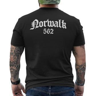 Norwalk 562 Area Code Chicano Pride Mexican Tattoo Biker Mens Back Print T-shirt | Mazezy