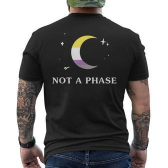 Not A Phase Non-Binary Lgbtqia Pride Flag Moon Mens Back Print T-shirt | Mazezy