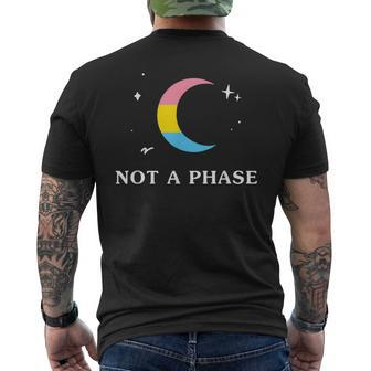Not A Phase Pansexual Lgbtqia Pan Pride Flag Moon Mens Back Print T-shirt | Mazezy