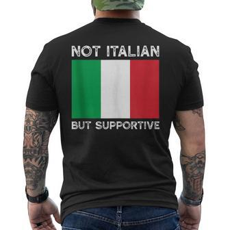 Not Italian But Supportive Mens Back Print T-shirt - Seseable