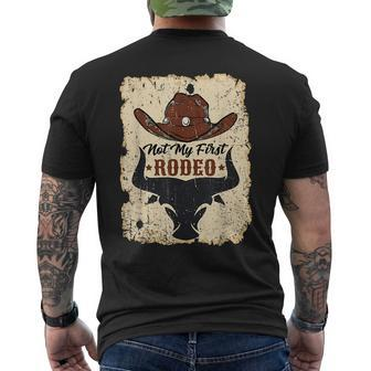Not My First Rodeo Vintage Rodeo Western Country Cowboy Mens Back Print T-shirt - Seseable