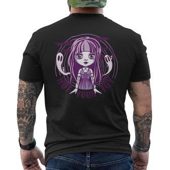 Not Your Toy Scary Creepy Doll Mens Back Print T-shirt | Mazezy