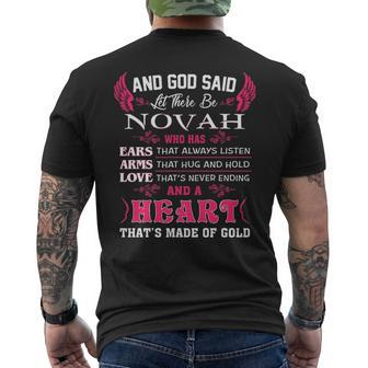 Novah Name Gift And God Said Let There Be Novah Mens Back Print T-shirt - Seseable