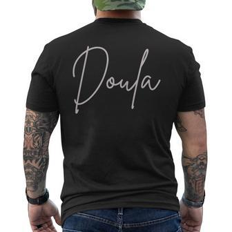 Novelty Doula Pocket Life Doula Gifts Birth Workers Mens Back Print T-shirt - Seseable