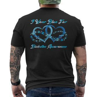 In November We Wear Blue Butterflies Diabetes Awareness Men's T-shirt Back Print - Seseable