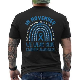 In November We Wear Blue Diabetes Awareness Men's T-shirt Back Print - Thegiftio UK