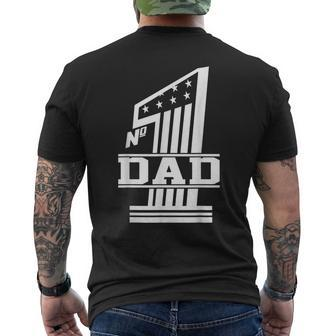 Number 1 Dad Fathers Day Mens Back Print T-shirt | Mazezy CA