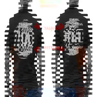 Number One Baseball Dad For Fathers Day 1 Daddy Mens Back Print T-shirt | Mazezy