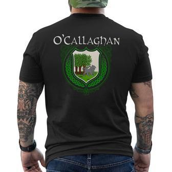 Ocallaghan Surname Irish Last Name Family Crest Funny Last Name Designs Funny Gifts Mens Back Print T-shirt | Mazezy