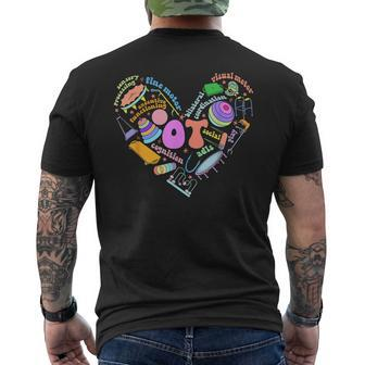 Occupational Therapy Ot Therapist Heart Inspire Ot Month Mens Back Print T-shirt - Seseable