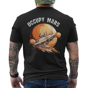 Occupy Mars Space Explorer Astronomy Rocket Science Mens Back Print T-shirt | Mazezy