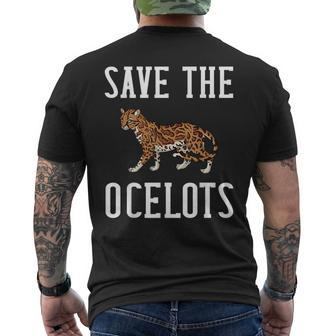 Ocelot Animal Cute Wild Cat Men's T-shirt Back Print | Mazezy