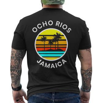 Ocho Rios Jamaica Vacation Sunset Palm Trees Men's T-shirt Back Print | Mazezy